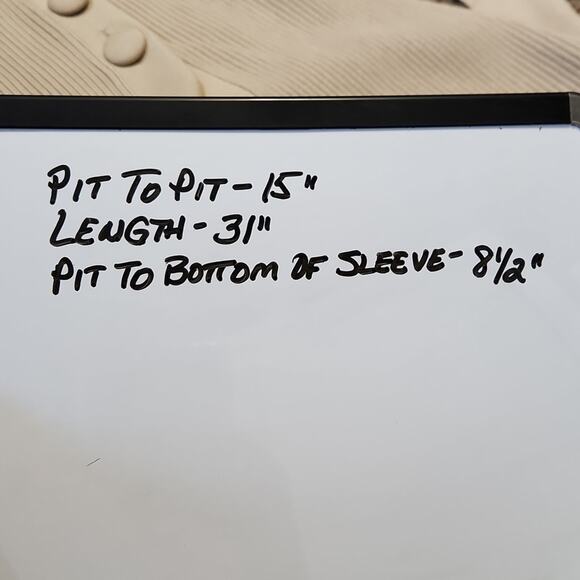 INC Womens Long Line Silk Blend Button Tie Front Short Sleeve Tan Cardigan SM - Picture 9 of 9